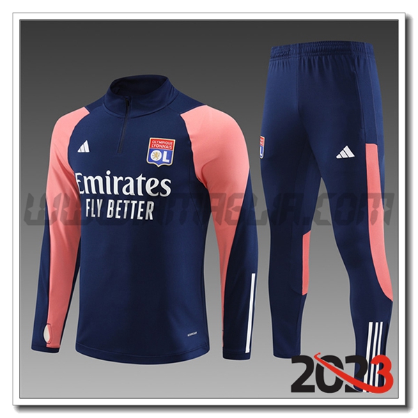 Tuta Allenamento Lyon Bambino blu marina 2023 2024