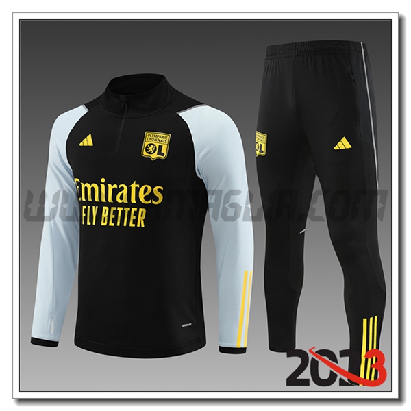 Tuta Allenamento Lyon Bambino Nero 2023 2024