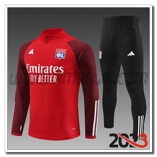 Tuta Allenamento Lyon Bambino Rosso 2023 2024