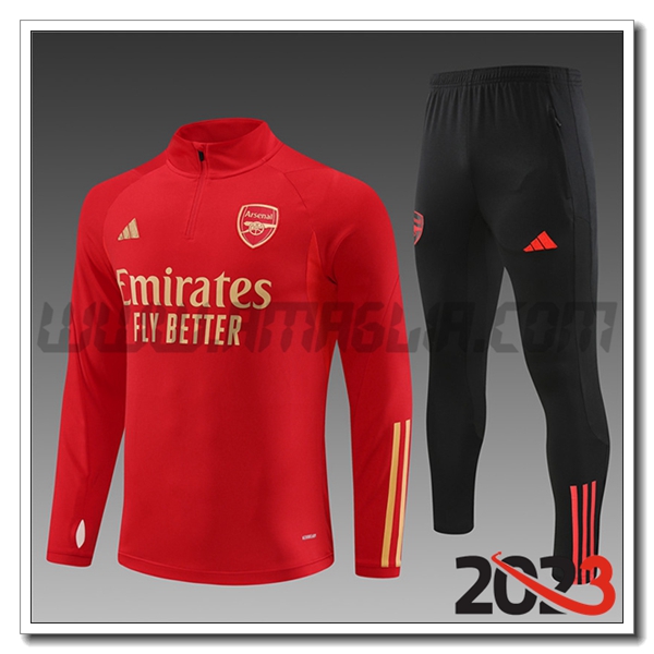 Tuta Allenamento Arsenal Bambino Rosso 2023 2024