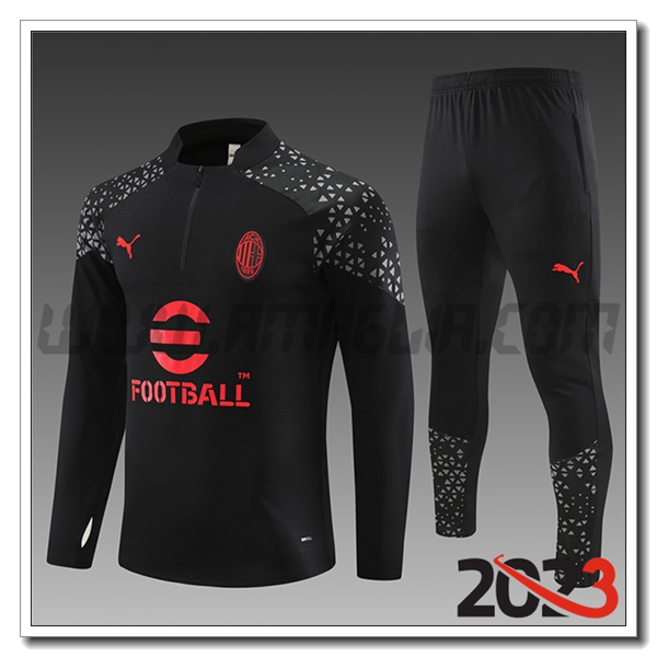 Tuta Allenamento AC Milan Bambino Nero 2023 2024 -02