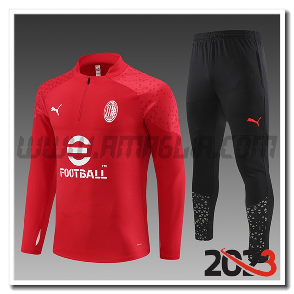Tuta Allenamento AC Milan Bambino Rosso 2023 2024 -02