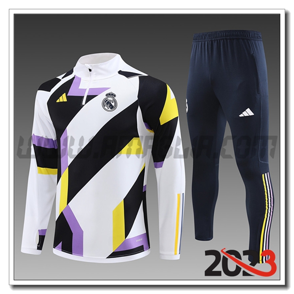 Tuta Allenamento Real Madrid Bambino Bianco 2023 2024 -02