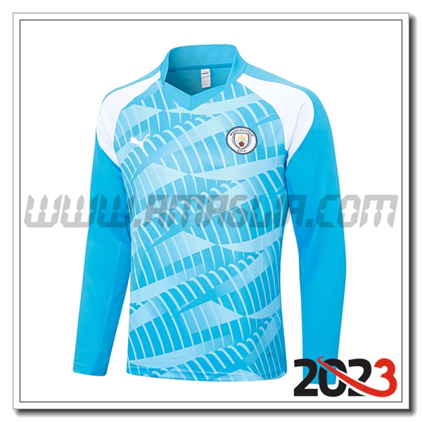 Felpa Allenamento Manchester City Blu 2023 2024