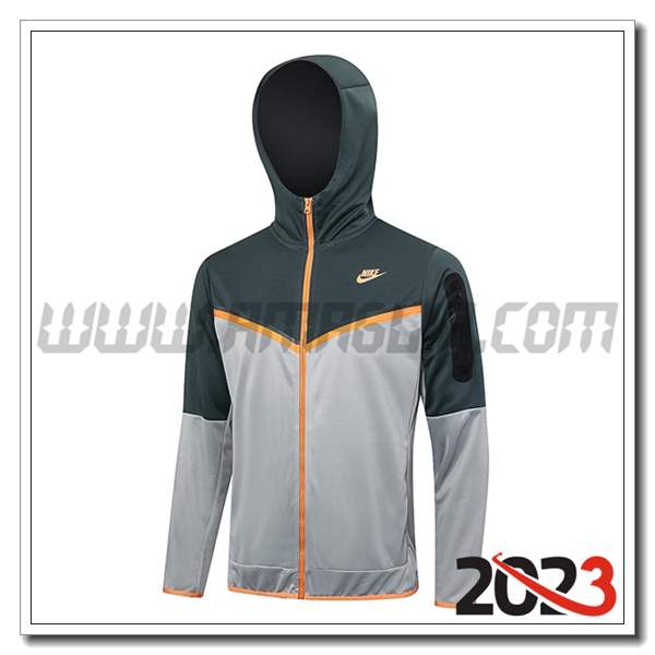 Giacca Con Cappuccio Nike Grigio Chiaro 2023 2024 -02