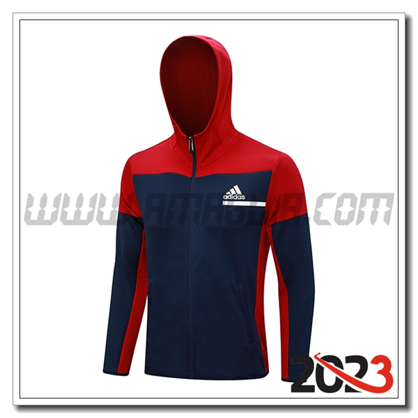 Giacca Con Cappuccio Adidas Blu/Rosso 2023 2024