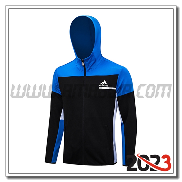 Giacca Con Cappuccio Adidas Nero/Blu 2023 2024