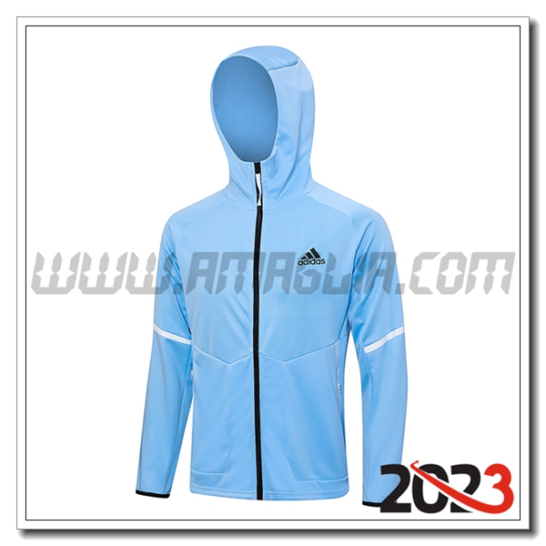 Giacca Con Cappuccio Adidas Azzurro 2023 2024