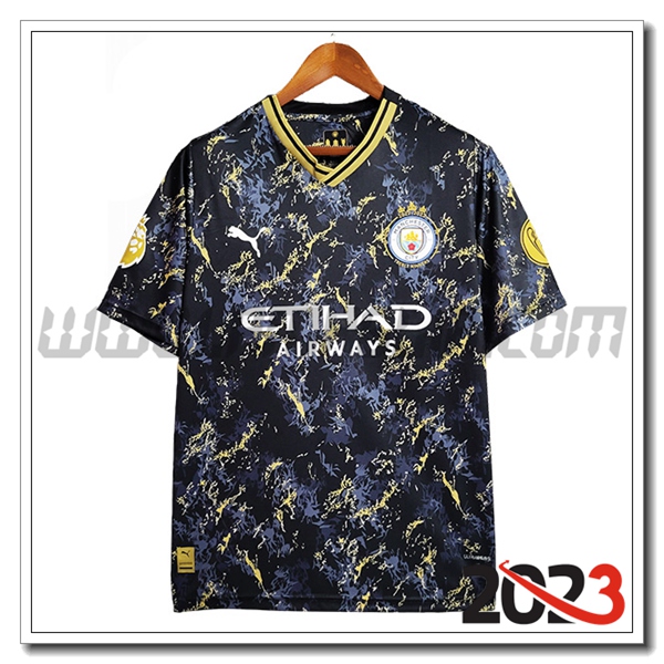 Maglia Calcio Manchester City Special Edition 2023 2024 Nero giallo