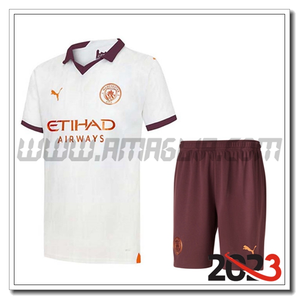 Kit Maglia Manchester City Seconda + Pantaloncini 2023 2024