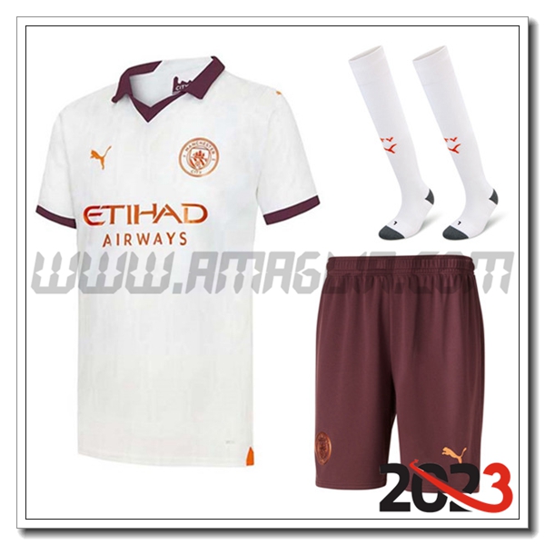 Kit Maglia Manchester City Seconda (Pantaloncini + Calzini) 2023 2024