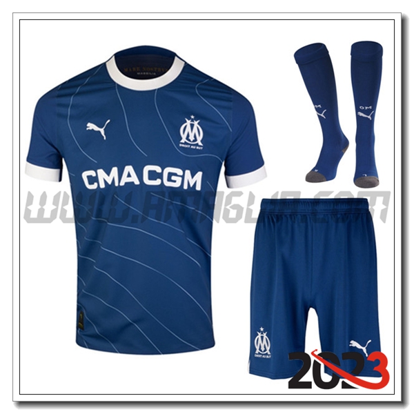 Kit Maglia Marsiglia OM Seconda (Pantaloncini + Calzini) 2023 2024