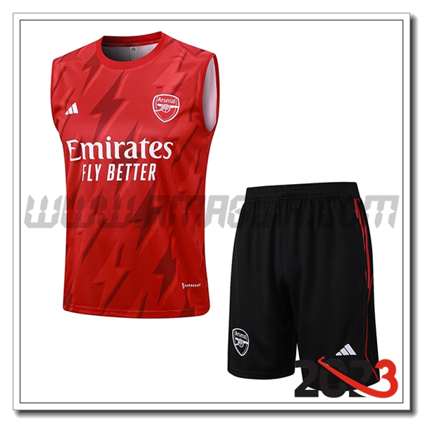 Kit Canotta Allenamento + Pantaloncini Arsenal Rosso 2023 2024 -02