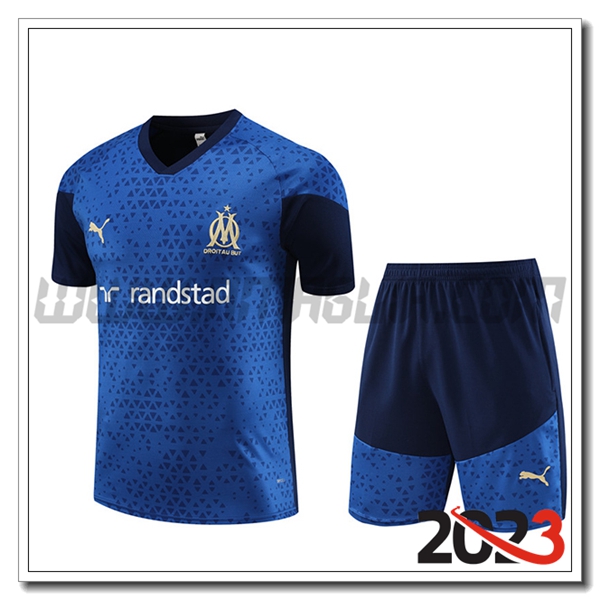 Kit Maglia Allenamento + Pantaloncini Marsiglia Blu 2023 2024