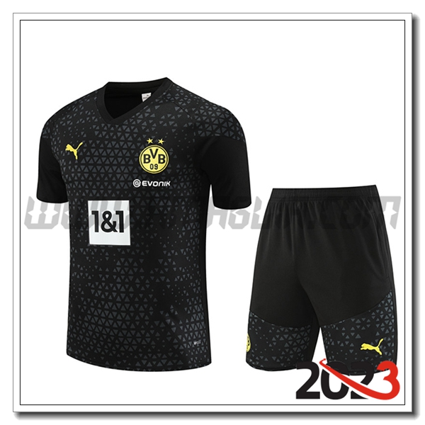 Kit Maglia Allenamento + Pantaloncini Dortmund Nero 2023 2024 -02