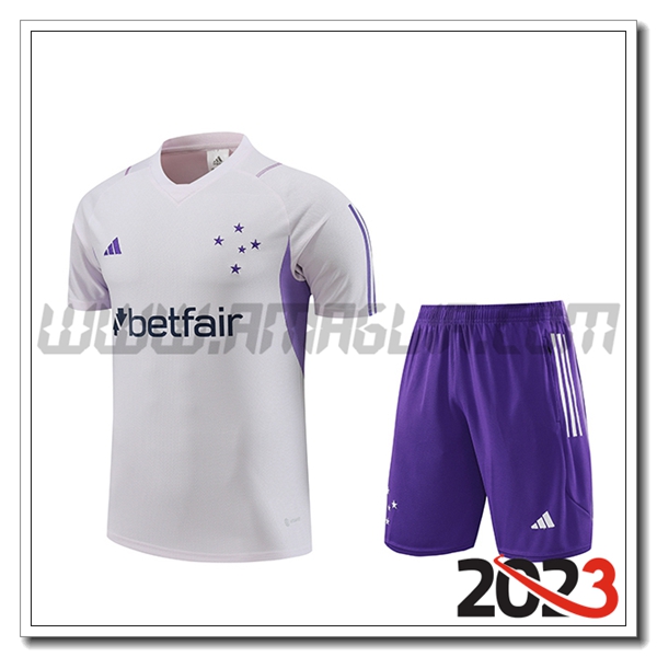 Kit Maglia Allenamento + Pantaloncini Cruzeiro Bianco 2023 2024 -02