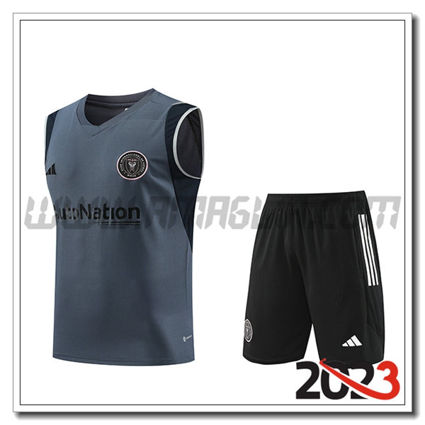 Kit Canotta Allenamento + Pantaloncini Inter Miami CF Grigio 2023 2024
