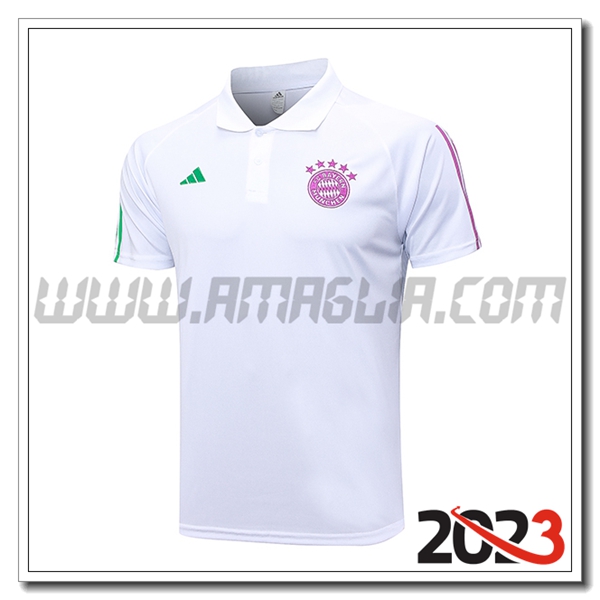 Maglia Polo Bayern Monaco Bianco 2023 2024