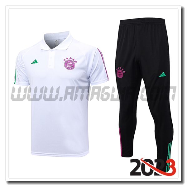 Kit Maglia Polo Bayern Monaco Bianco 2023 2024