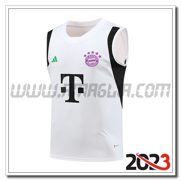 Canotta Allenamento Bayern Monaco Bianco 2023 2024 -02