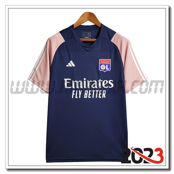 T Shirt Allenamento Lyon blu marina 2023 2024