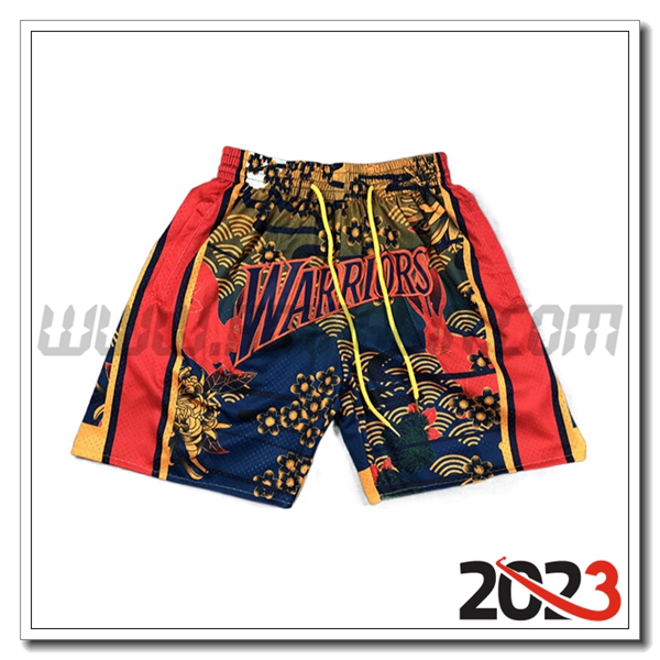 Pantaloncini NBA Golden State Warriors 2023/24 Rosso Giallo/Blu