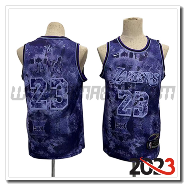 Maglia Los Angeles Lakers (JAMES #23) 2023/24 viola