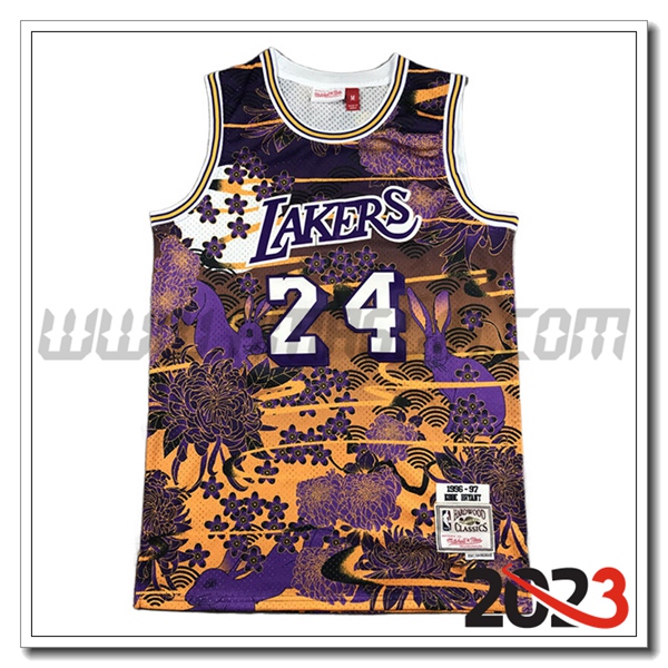 Maglia Los Angeles Lakers (BRYANT #24) 2023/24 Giallo/viola