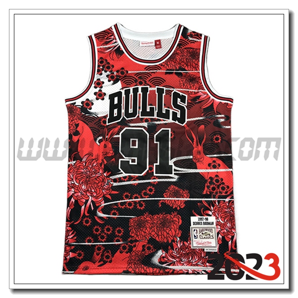 Maglia Chicago Bulls (RODMAN #91) 2023/24 Rosso -03