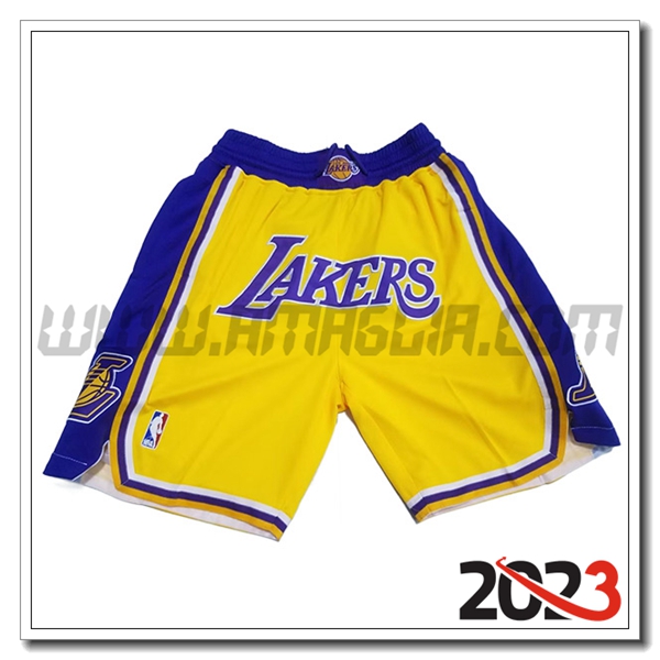 Pantaloncini NBA Los Angeles Lakers 2023/24 Blu/Giallo