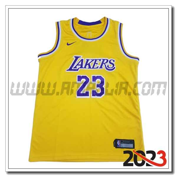 Maglia Los Angeles Lakers (JAMES #23) 2023/24 Giallo -02