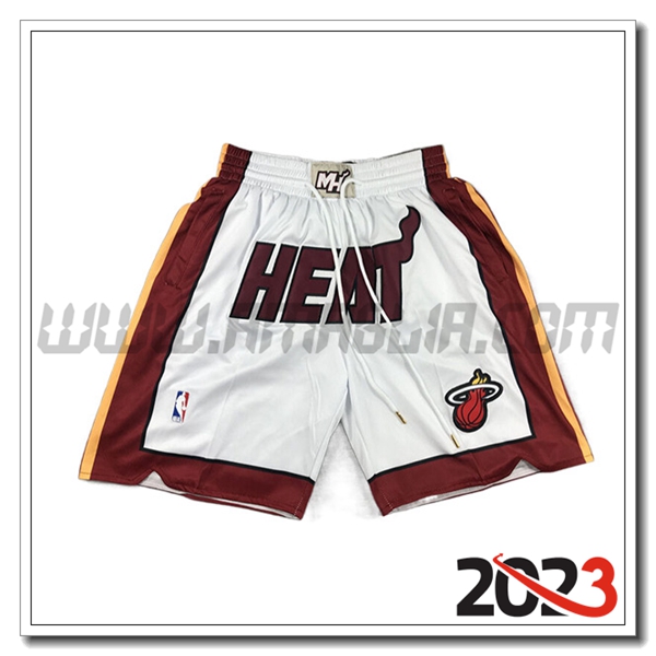 Pantaloncini NBA Miami Heat 2023/24 Bianco/Rosso