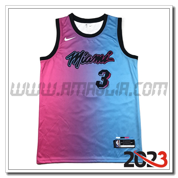 Maglia Miami Heat (WADE #3) 2023/24 Blu/viola