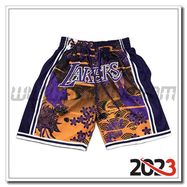 Pantaloncini NBA Los Angeles Lakers 2023/24 Giallo/viola