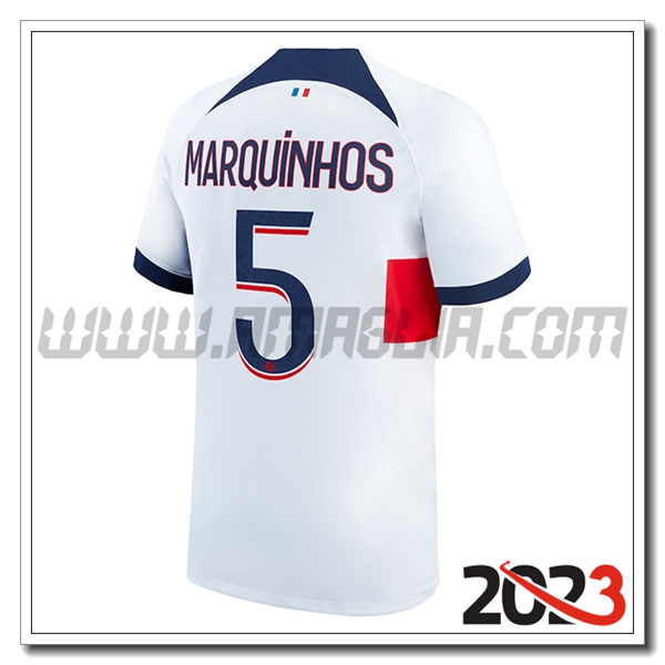 Seconda Maglia Calcio PSG MARQUINHOS #5 2023 2024