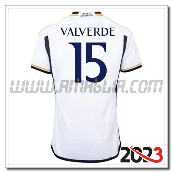 Prima Maglia Calcio Real Madrid VALVERDE #15 2023 2024