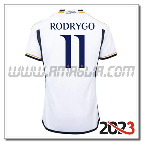 Prima Maglia Calcio Real Madrid RODRYGO #11 2023 2024