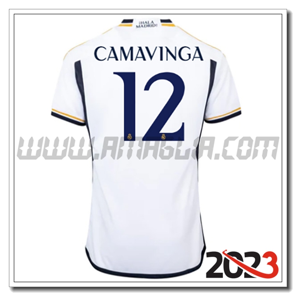 Prima Maglia Calcio Real Madrid CAMAVINGA #12 2023 2024