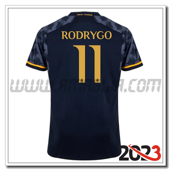 Seconda Maglia Calcio Real Madrid RODRYGO #11 2023 2024