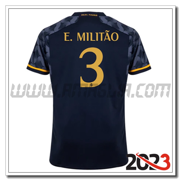 Seconda Maglia Calcio Real Madrid E. MILIT脙O #3 2023 2024