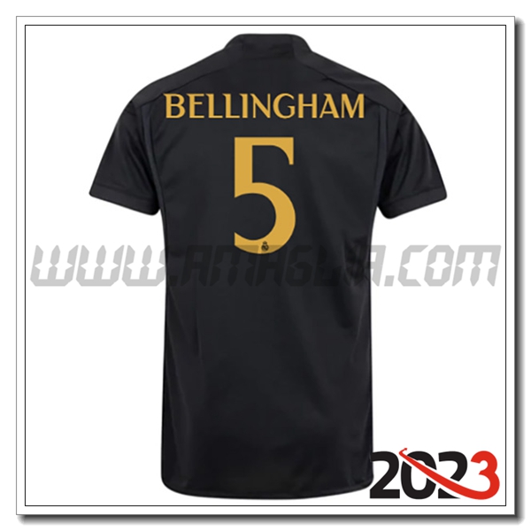 Terza Maglia Calcio Real Madrid BELLINGHAM #5 2023 2024