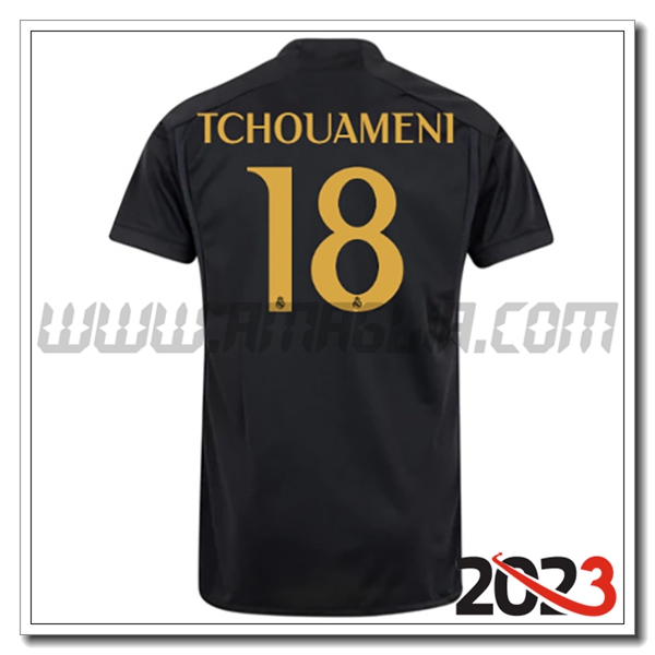 Terza Maglia Calcio Real Madrid TCHOUAM脡NI #18 2023 2024
