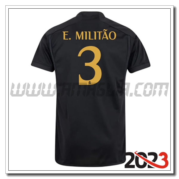 Terza Maglia Calcio Real Madrid E. MILIT脙O #3 2023 2024