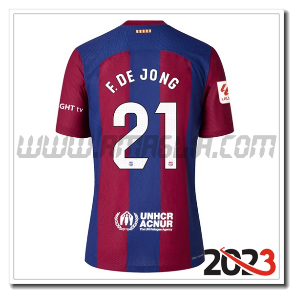 Prima Maglia Calcio FC Barcellona F. DE JONG #21 2023 2024