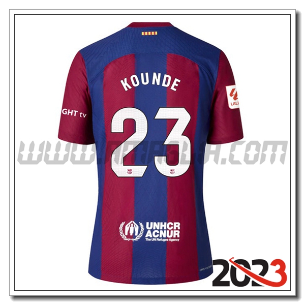 Prima Maglia Calcio FC Barcellona KOUNDE #23 2023 2024