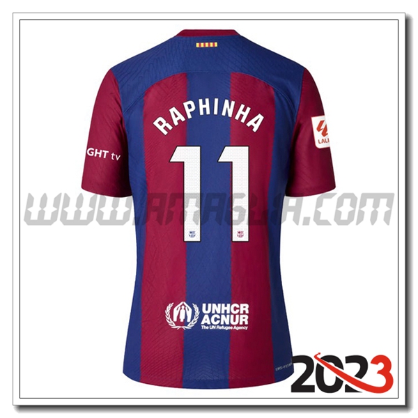 Prima Maglia Calcio FC Barcellona RAPHINHA #11 2023 2024