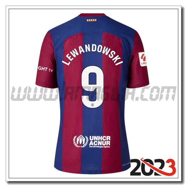 Prima Maglia Calcio FC Barcellona LEWANDOWSKI #9 2023 2024
