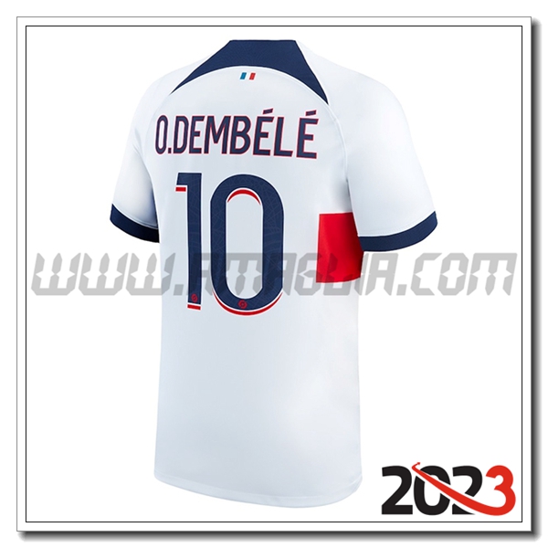 Seconda Maglia Calcio PSG O.DEMB脡L脡 #10 2023 2024