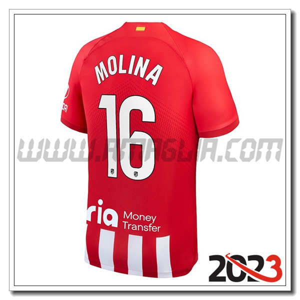 Prima Maglia Calcio Atletico Madrid NAHUEL MOLINA #16 2023 2024