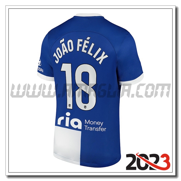 Seconda Maglia Calcio Atletico Madrid JO脙O F脡LIX #18 2023 2024